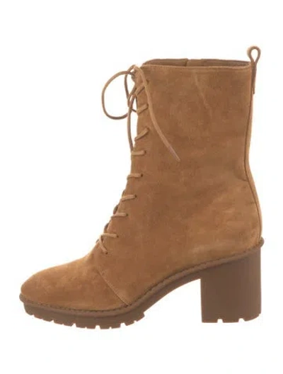 Pre-owned Vince Suede Lace-up Boots W/ Tags In Brown