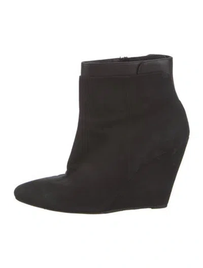 Pre-owned Vince Suede Leather Trim Embellishment Boots In Black