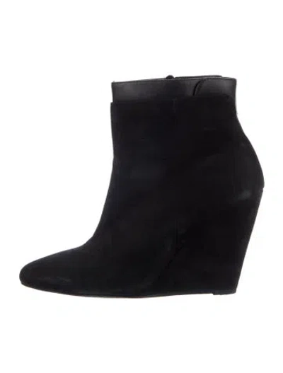 Pre-owned Vince Suede Leather Trim Embellishment Boots In Black