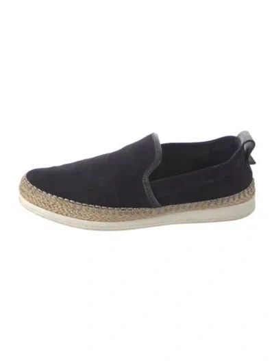 Pre-owned Vince Suede Leather Trim Embellishment Espadrilles In Blue