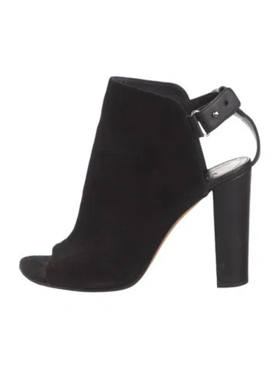 Pre-owned Vince Suede Leather Trim Embellishment Lace-up Boots In Black