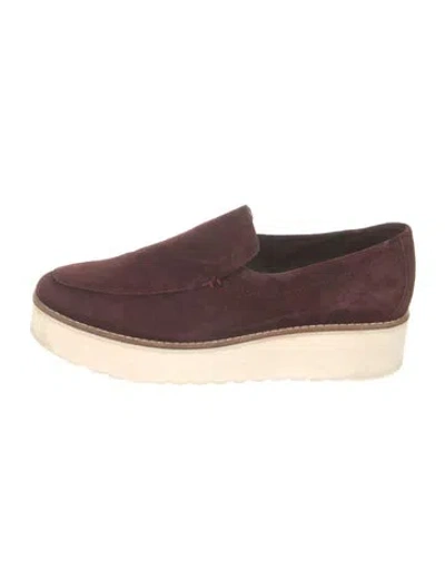 Pre-owned Vince Suede Loafer Sneakers In Burgundy