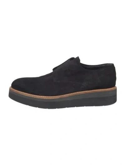Pre-owned Vince Suede Loafers In Black/blue