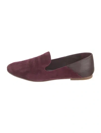 Pre-owned Vince Suede Loafers In Burgundy