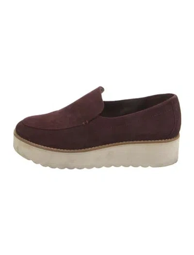 Pre-owned Vince Suede Loafers In Burgundy