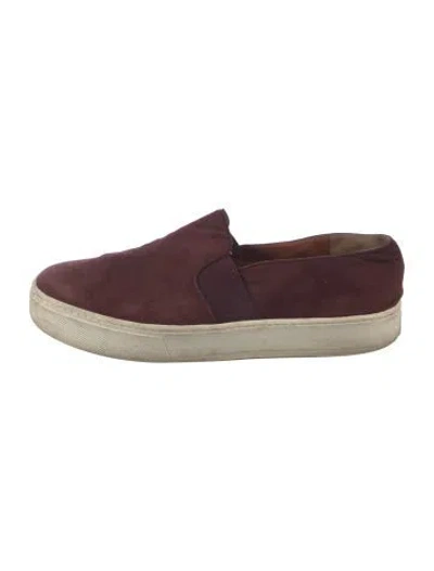 Pre-owned Vince Suede Loafers In Burgundy