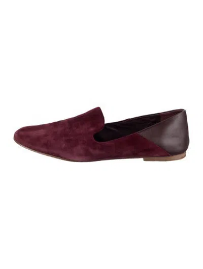 Pre-owned Vince Suede Loafers In Burgundy