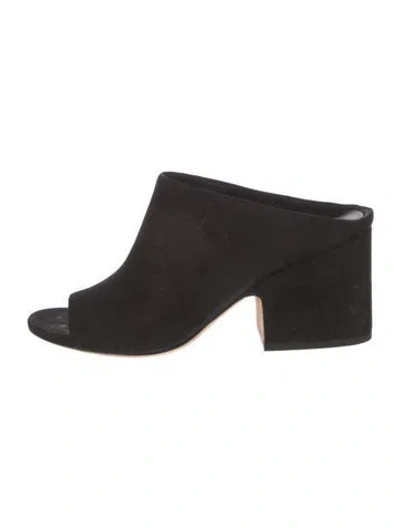 Pre-owned Vince Suede Mules In Black