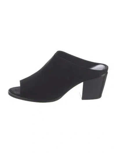 Pre-owned Vince Suede Mules In Black