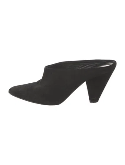 Pre-owned Vince Suede Mules In Black