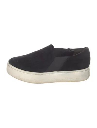Pre-owned Vince Suede Mules In Black/white