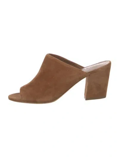 Pre-owned Vince Suede Mules In Brown