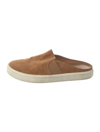 Pre-owned Vince Suede Mules In Brown/white
