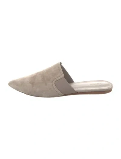 Pre-owned Vince Suede Mules In Gray
