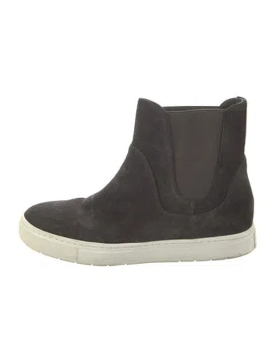 Pre-owned Vince Suede Mules In Gray