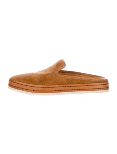 Pre-owned Vince Suede Mules In Neutral
