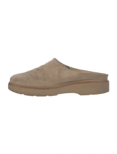 Pre-owned Vince Suede Mules In Neutral