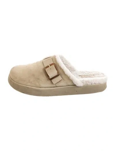 Pre-owned Vince Suede Mules In Neutral