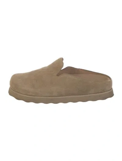 Pre-owned Vince Suede Mules In Neutral