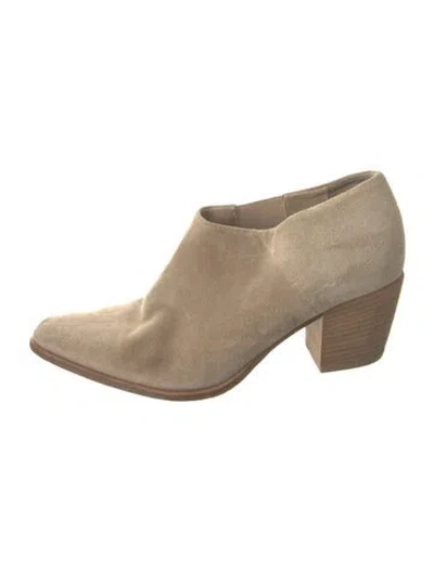 Pre-owned Vince Suede Mules In Neutral