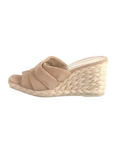 Pre-owned Vince Suede Mules In Neutral