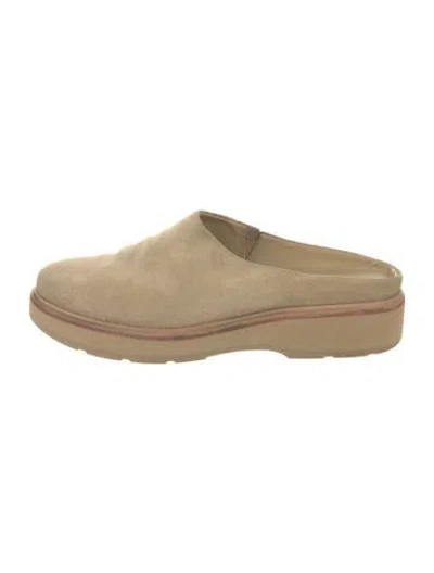 Pre-owned Vince Suede Mules In Neutral