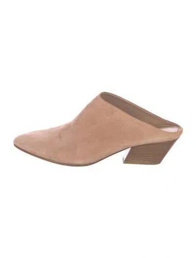 Pre-owned Vince Suede Mules In Neutral