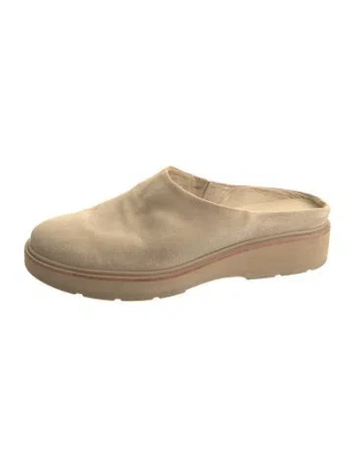 Pre-owned Vince Suede Mules In Neutral