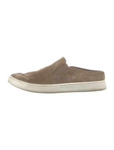 Pre-owned Vince Suede Mules In Neutral