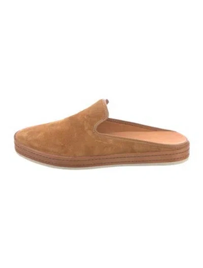 Pre-owned Vince Suede Mules In Neutrals