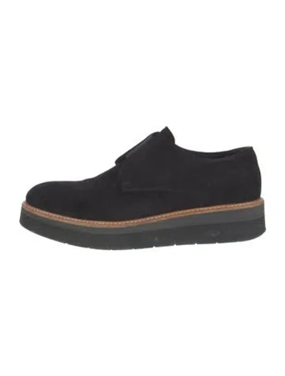 Pre-owned Vince Suede Oxfords In Black