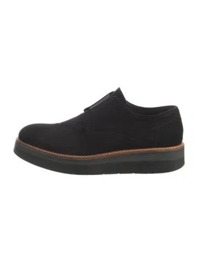 Pre-owned Vince Suede Oxfords In Black