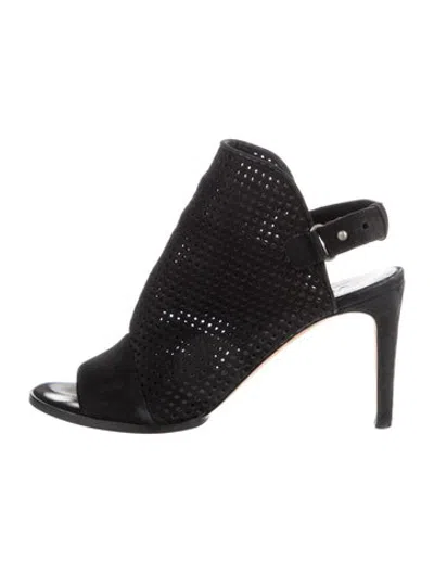 Pre-owned Vince Suede Patterned Slingback Pumps In Black