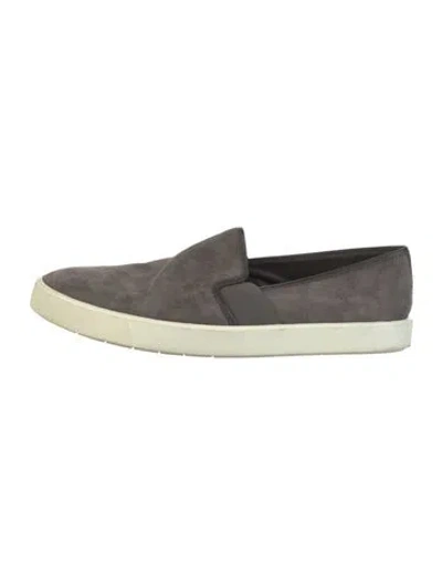 Pre-owned Vince Suede Printed Loafers In Gray