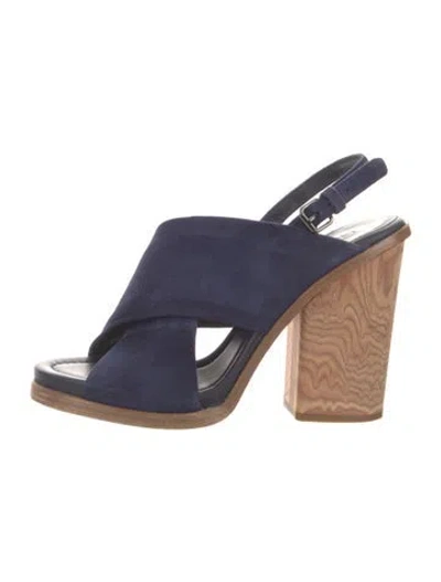 Pre-owned Vince Suede Sandals In Blue
