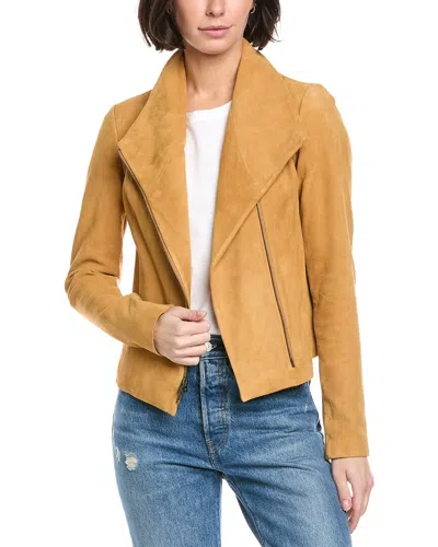 Vince Suede Scuba Jacket In Brown