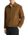 Vince Suede Short Jacket In Dark Timberwood