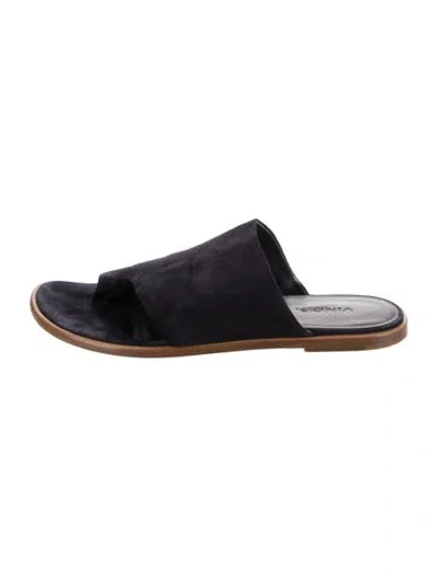 Pre-owned Vince Suede Slides In Black