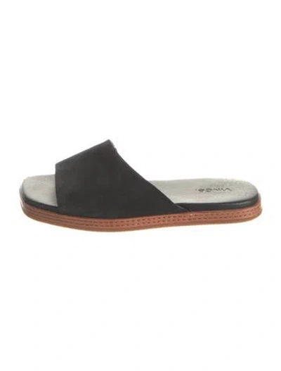 Pre-owned Vince Suede Slides In Black