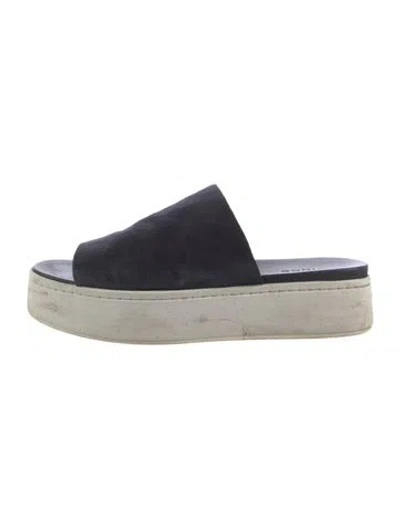 Pre-owned Vince Suede Slides In Blue