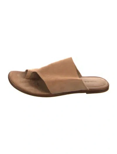 Pre-owned Vince Suede Slides In Brown