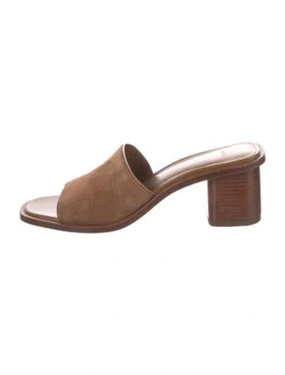 Pre-owned Vince Suede Slides In Brown