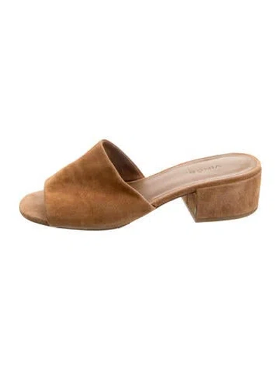 Pre-owned Vince Suede Slides In Brown