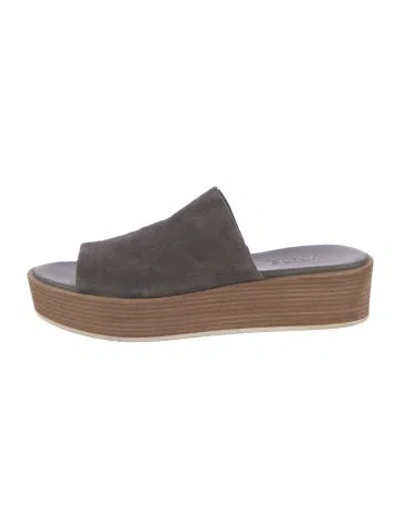 Pre-owned Vince Suede Slides In Gray