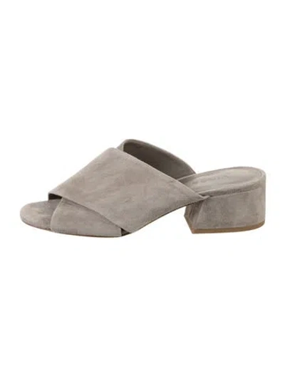 Pre-owned Vince Suede Slides In Gray
