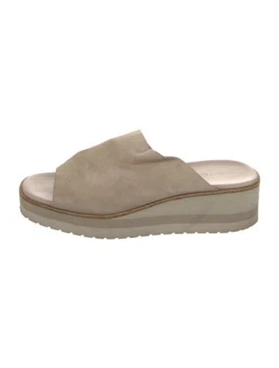 Pre-owned Vince Suede Slides In Neutral