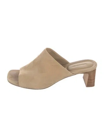 Pre-owned Vince Suede Slides In Neutral