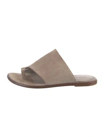 Pre-owned Vince Suede Slides In Neutral