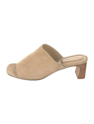 Pre-owned Vince Suede Slides In Neutral