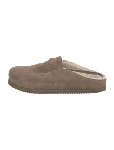 Pre-owned Vince Suede Slides In Neutral